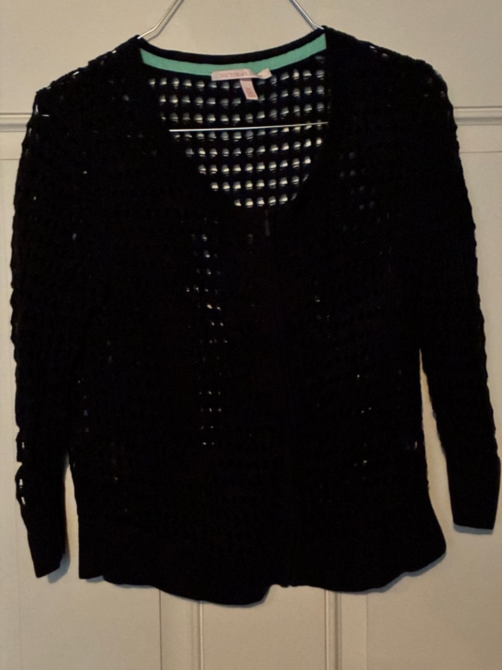 Victoria's Secret Black Open-Weave Cardigan